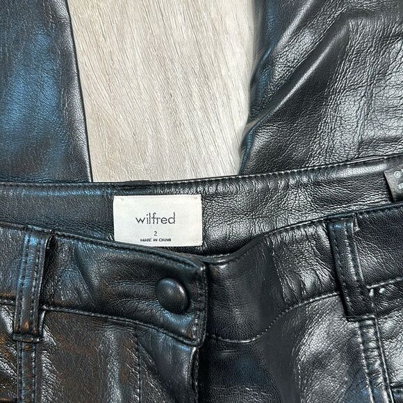 Aritzia Wilfred vegan black leather pants size 2 - Picture 8 of 12